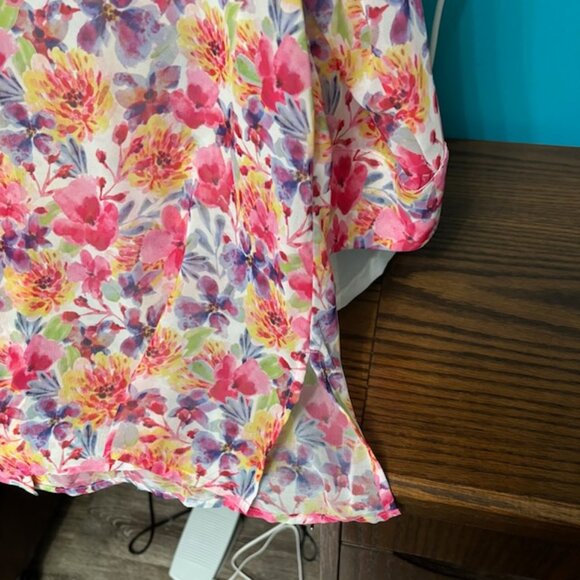 Appleseed's Sheer Floral Print Blouse, PL - Picture 4 of 5